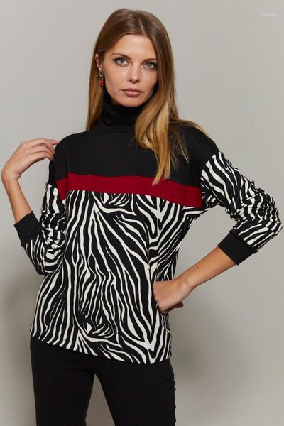 

women's blouses & shirts cool female zebra print blocky bluz ey11461, White