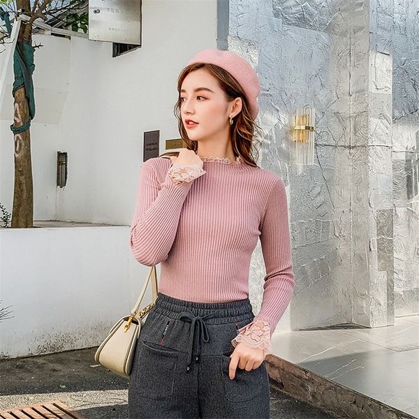 

autumn and winter round neck women's sweater new women's loose long-sleeved black 201130, White;black