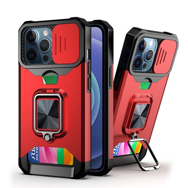 

cell phone cases for samsung s22 plus s21 ultra iphone 13 12 11 new ring magnetic case card holder fashion phone cover