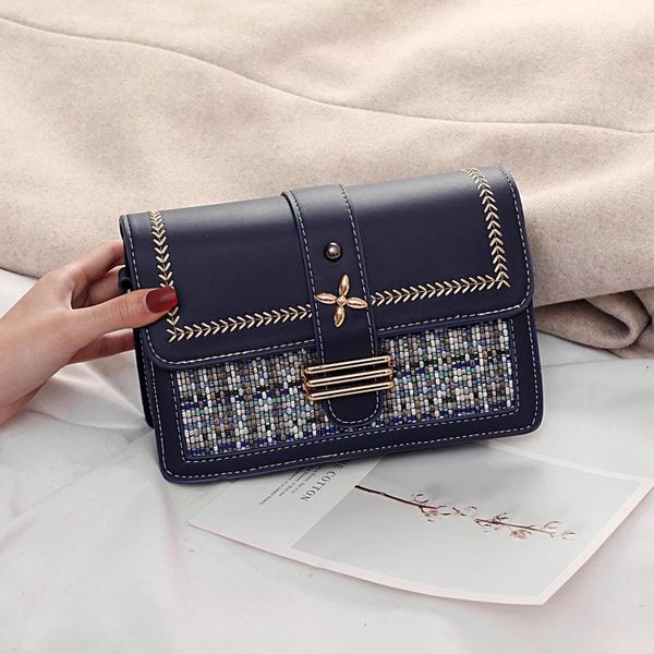 

женщины сумки на ремне сумки crossbody tweed / кожа дамы моды вышивки плеча ремень закрылков весна женский вязаные сумки jc12181