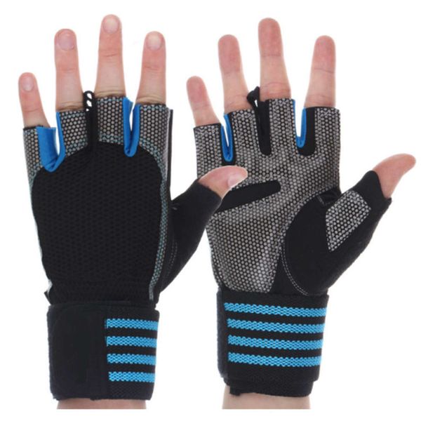 

women' men' and cowhide gym fitness gloves, Blue;gray