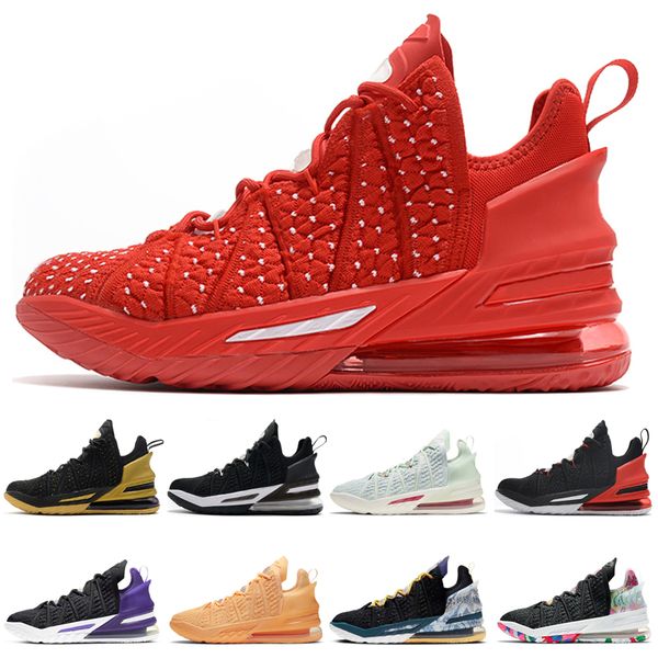 

new james 18 mens basketball shoes 18s bred black gold court purple red empire jade multicolor sports trainers sneaker outdoor size 7-12