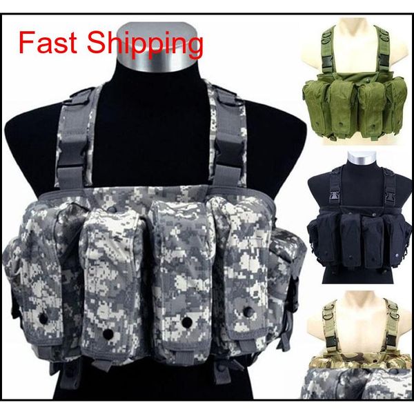 

2019 camouflage tactical vest sports chest rig camping hunting magazine carrier combat army gear men jacket y80aw, Black;green