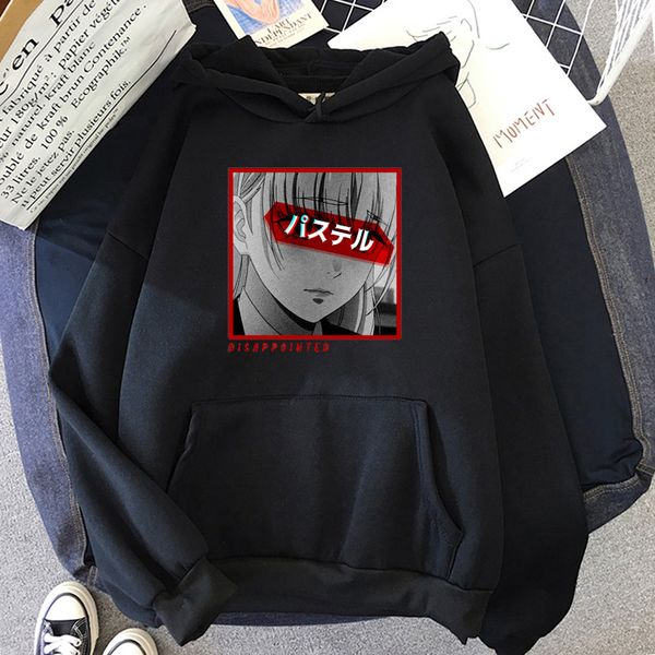 

kakegurui hoodie mens vintage hoodies sweatshirts spring autumn fashion graphic hooded streetwear pullover oversized anime c0127, Black