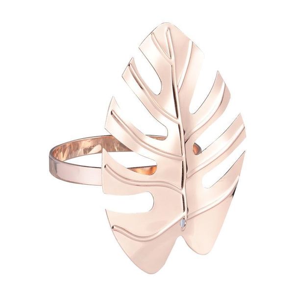 

6pcs hawaii wedding party napkin ring monstera napkin holder multi-purpose napkin clasp simple alloy ring rosy go qylrtz