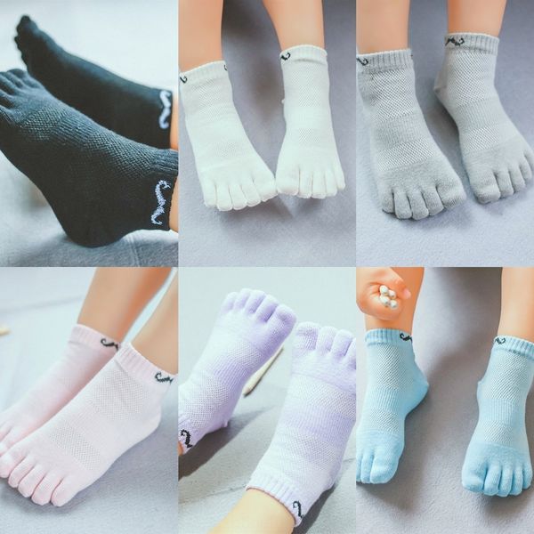 

nnlmh purplefive пальцы носков хлопка короткого мультфильм и весна сетка детей детских фиолетовый осени лето пять-пальцы носков черной бород, Black