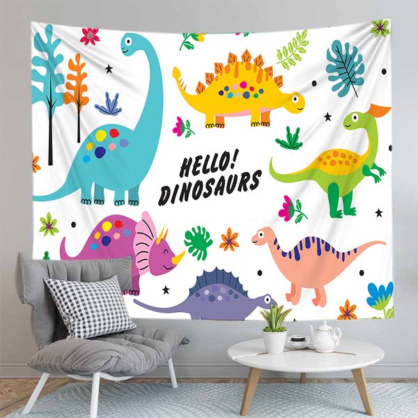 

cartoon dinosaur print wall hanging tapestry living room decor home decoration