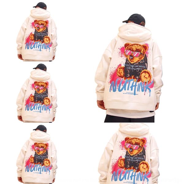 

g4jkw high street loose hooded sweater men's trend autumn national pulloverfashion fattening increase pullover pullover pullovercoat tr, Black