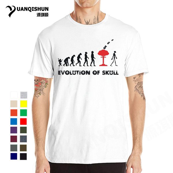 

yuanqishun boutique funny hu evolution of skull tshirt 2018 new short sleeves men's sport hooded sweatshirt hoodie men t shirt