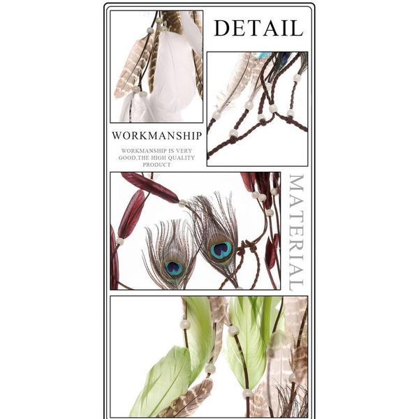 

haimeikang 2019 new boho colorful feather headband festival hippie hair band accessories for women styling peacock h qyloop