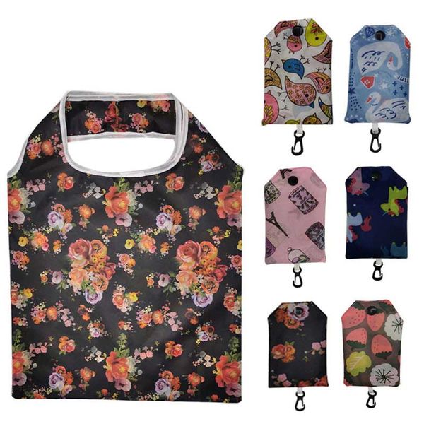 

multifunction storage bag for home foldable grocery bags animal print canvas eco bag washable waterproof shopping pouch bulk kimter-k408fa