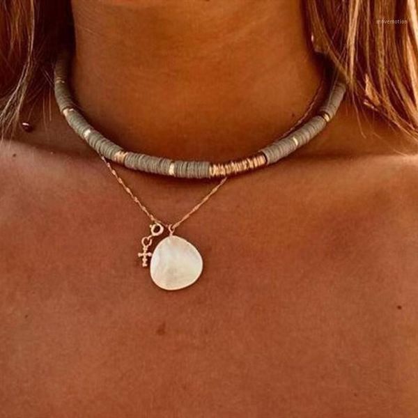 

fashion handmade silicone choker necklace boho 2021 new color matching boho clothes accessories for women charm jewelry gifts1, Golden;silver