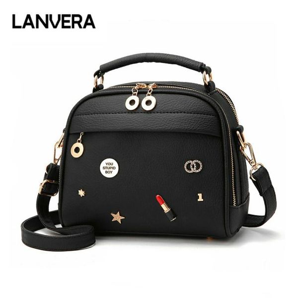 

lanvera brand women solid totes sequineed rivet diamonds flap handbag ale lady party purse messenger crossbody shoulder bags