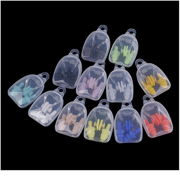 

soft swimming earplugs nose clip case protective prevent water protection ear plug waterproof soft sile swim dive sqcunx