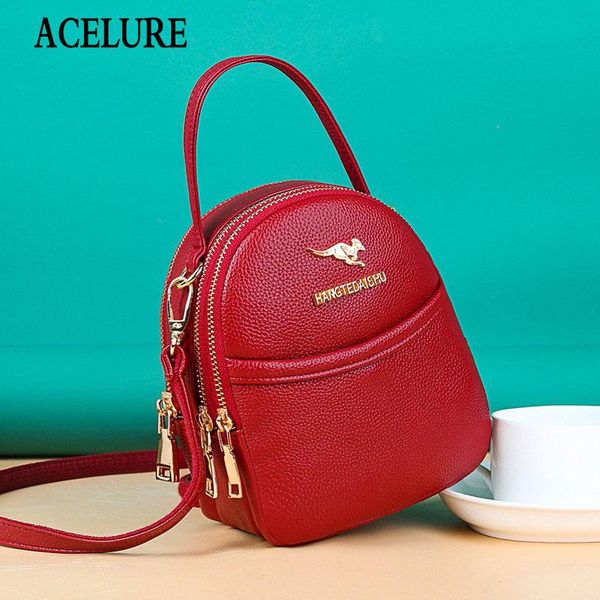 

acelure solid mini backpack women pu leather school bags for teenage girls students fashion new small bagpack ladies backpacks yxlldp