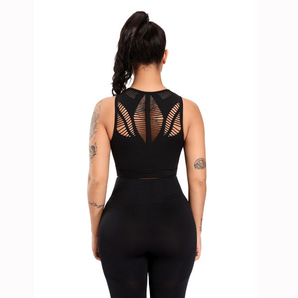 

high strength sports -resistant underwear breathable hollow out running gym clothes yoga bra camisole-europe and america, White;black