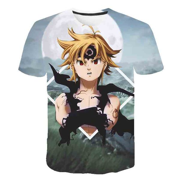 

cool men seven deadly sins japanese anime nanatsu no taizai comfortable camiseta 3d print shirts funny comics funny men clothing