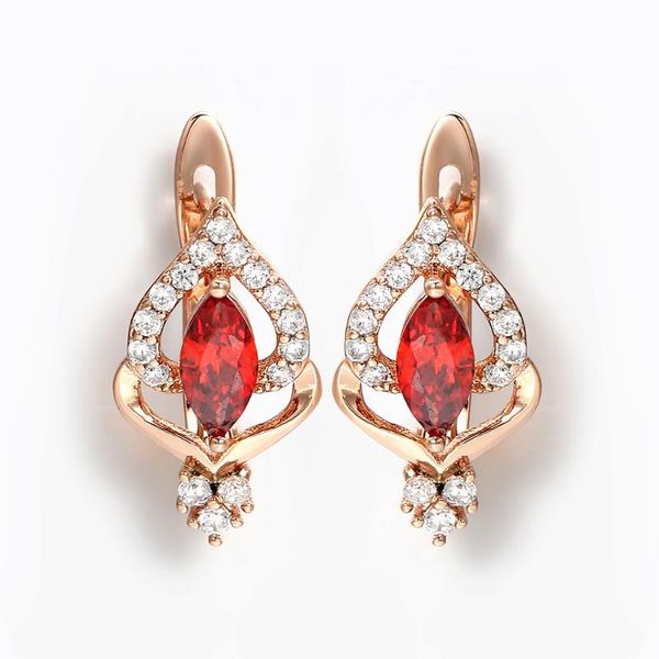

hanreshe small red zircon earrings punk wedding jewelry boucle d'oreille cute round fashion crystal drop earrings women gift, Silver