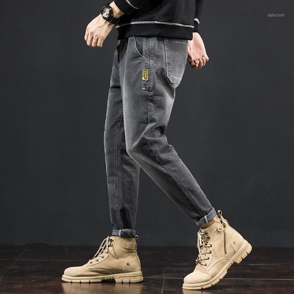 

men's harem jeans men's autumn japanese style casual loose jeans large size strech jogger's hip hop denim pants brand trouser, Blue