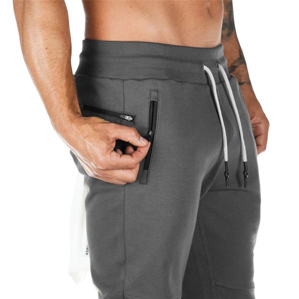 

2021 new yoga jogger mens sports sweatpant caual skinny pockets pants jogging gyms workout trousers male cotton trackpants 9cou, Black