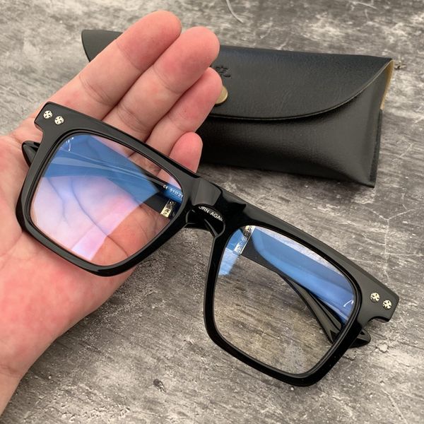 

brand designer spectacle frames fashion retro optical glasses square eyeglasses frame for men women myopia glasses eyewear with original box, Silver