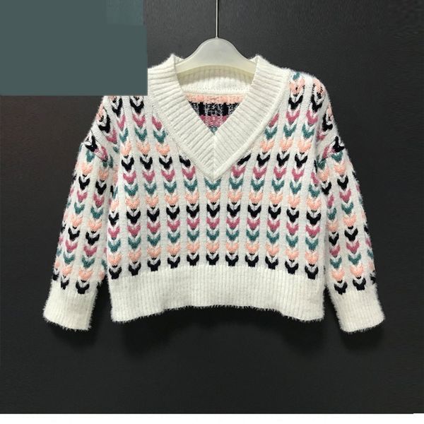 

women's 2020 autumn and winter korean twist plus women's 2020 autumn and winter korean jacquard jacquard sweater twist sweater plu, White;black