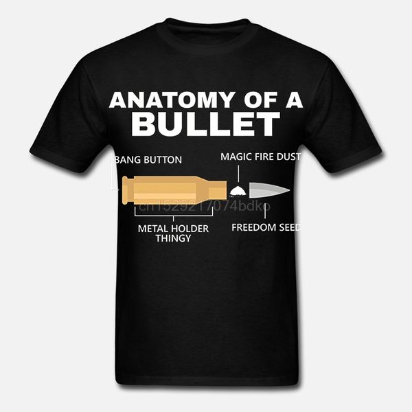 

new short sleeve casual gun anatomy of a bullet funny gun owner summer casual man good quality hoodie designers t shirts sweatshirt