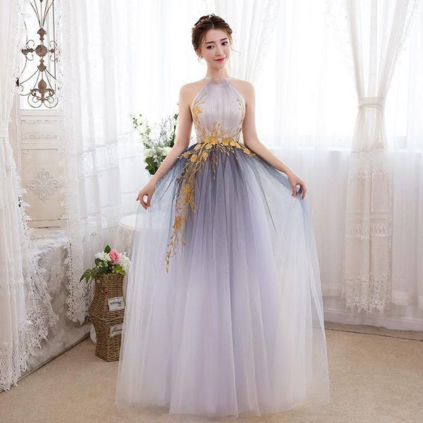 

evening dress 2020 new fashion elegant host annual meeting dress long banquet1, White;black