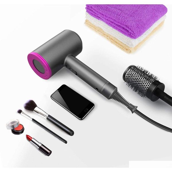 

ionic hair dryer, 1800w professional hair dryer for fast drying, travel hair blow dryer with 2 concentrator an qyloze lipper