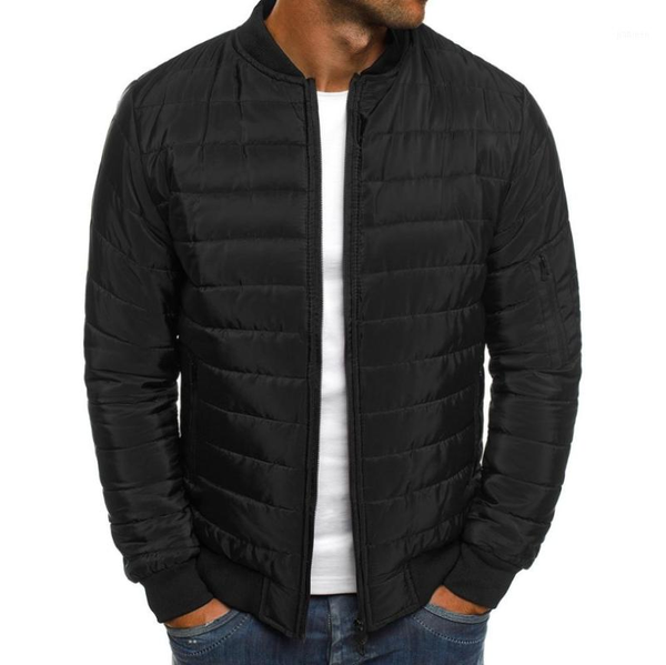 

new 2020 winter jacket mens clothing fashion solid stand collar casual loose keep warm coats jackets cotton clothes youth trend1, Black