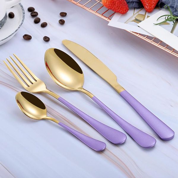 

cutlery knives sets blue tableware set stainless steel cutlery portable silverware kits forks knives spoons set h sqcclw