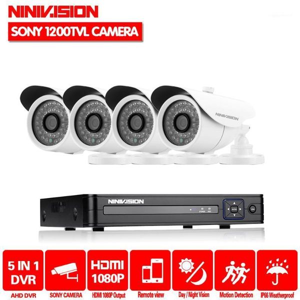 

ninivision hd 1080p 4ch cctv system 4 channel dvr kit 720p video recorder with 1200tvl security camera home surveillance1