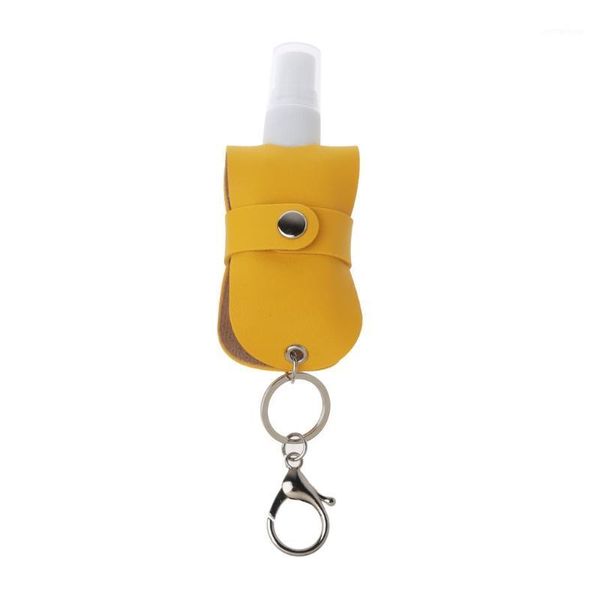

storage bottles & jars portable 50ml spray bottle travel mister with leather keychain holder1