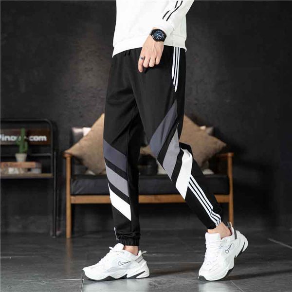 

men pants autumn fashion new mens sweatpants fashion full length joggers pant casual active men trousers 2 colors asian size m-5xl, Black