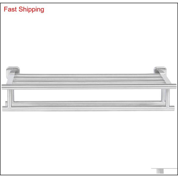 

stainless steel double towel rack wall mount bathroom shelf b qylafb new_dhbest
