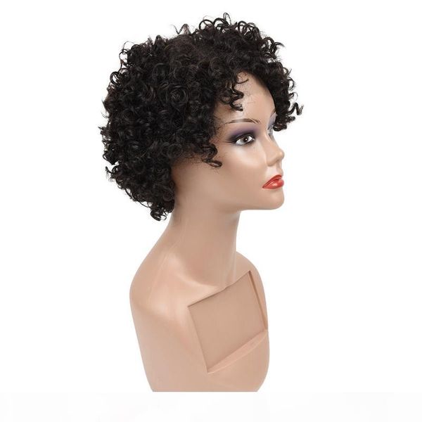 

кудрявые коротких парики фронт шнурка парики для женщин черного pre щипковой pixie cut парика шнурок короткого боб парик фронт шнурок парики, Black;brown