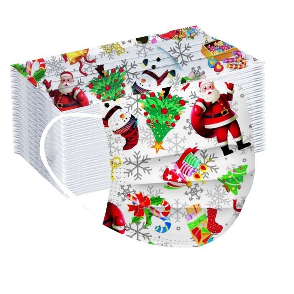 

fast delivery face industrial mask christmas printed disposable masks protective breathable mascarillas