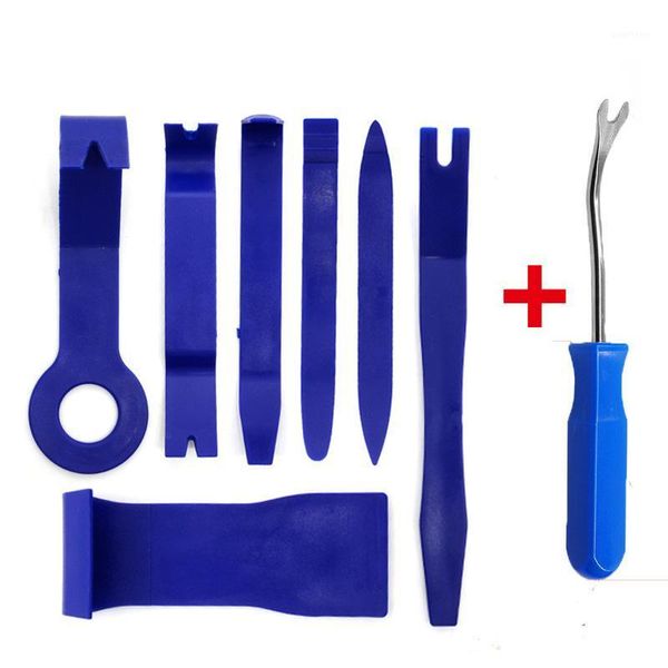 

8-12pc car reparing tools plastic blue door clip panel removal nail puller audio dashboard dismantle kits installer pry trim set1