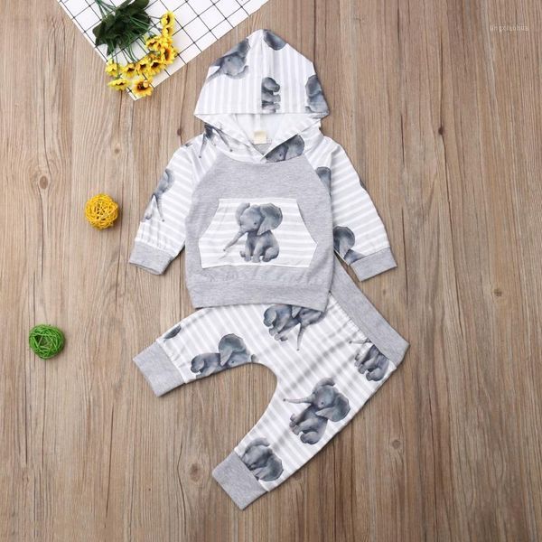 

2020 new fashion toddler baby girls boy autumn winter long sleeve hooded pants tracksuit outfits print cotton breathable1, White