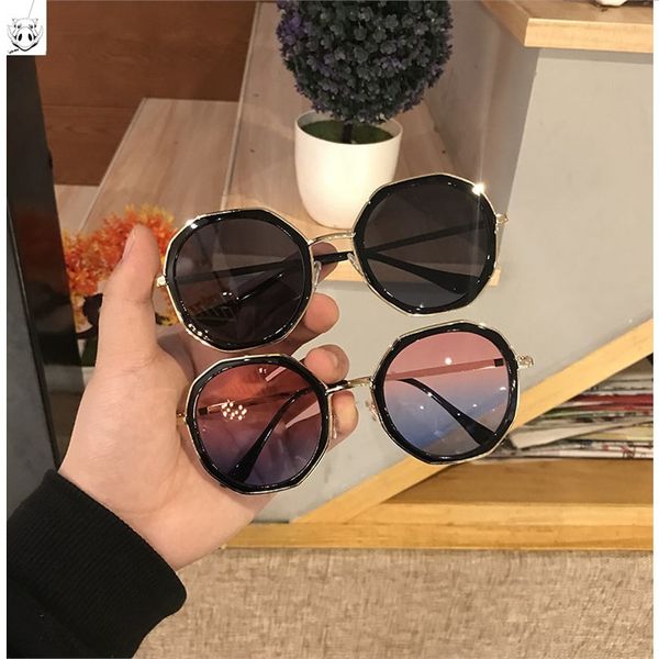 

2020 new ins female korean polarized sunglasses round face net red fashion street p anti ultraviolet glasses, White;black