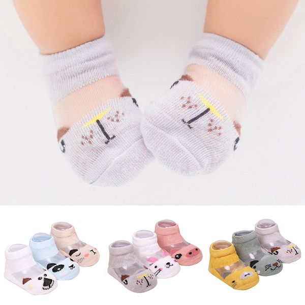 

3pairs/set summer newborn baby socks cartoon animals baby girl boy socks breathable mesh infant toddler socks for new born y201009, Pink;yellow