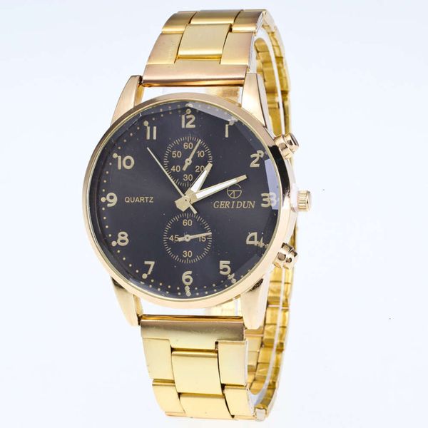 

metal gold fashion two eyes quartz strap business non mechanical men's watch jywq, Slivery;brown
