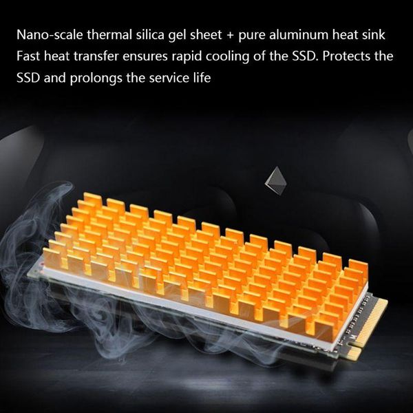 

heatsink heat dissipation aluminum radiator m.2 cooling heat sink thermal pads for m.2 2280 pci-e nvme ssd wxta