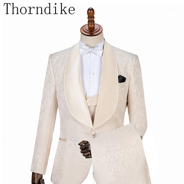 

thorndike latest design suit ivory jacquard and men suits new style wedding wear bridegroom suits handsome1, White;black