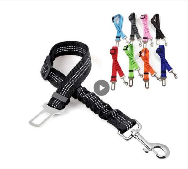 

pet supplies car seat belt dog seat belt dog leash vehicle belt adjustable cushioning elastic reflective safety rope for dog cat