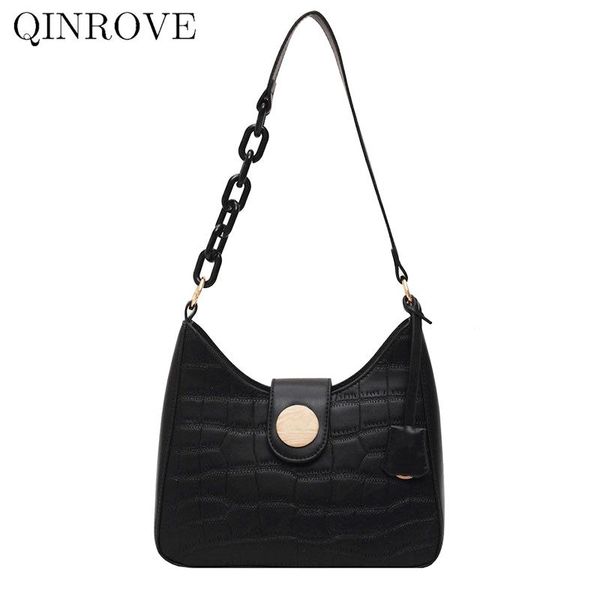 

women's shoulder-bags crossbody-bag casual crocodile-pattern pu leather small retro ladies bag