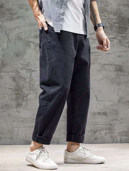 

men solid pocket back tapered jeans 68ja#, Blue