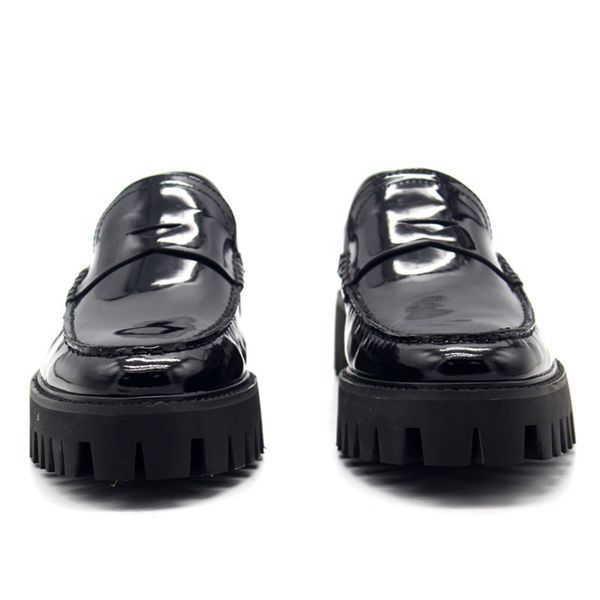 

2020 новые мокасины для мужчин толстых платформ мужской обуви из натуральной кожи черный скольжению на мужской обуви класса люкса люди обуви, Black