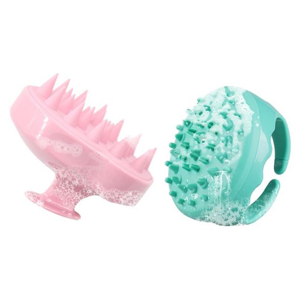 

new silicone shampoo scalp brush shower body wash hair massage massage brush comb shampoo, Silver