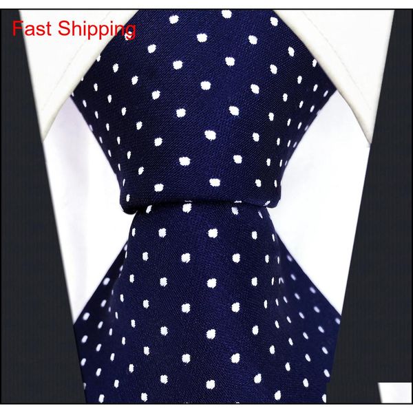 

s6 dots navy dark blue white fashion mens neckties ties 100% silk extra lo qylsmc dh_seller2010, Blue;purple